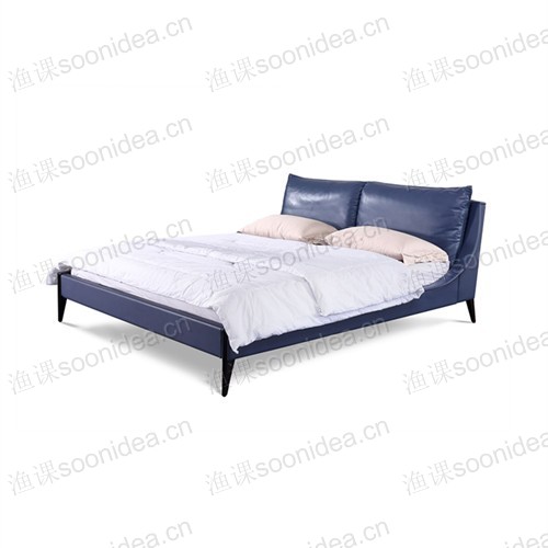 Elegant Real Leather Master Bed